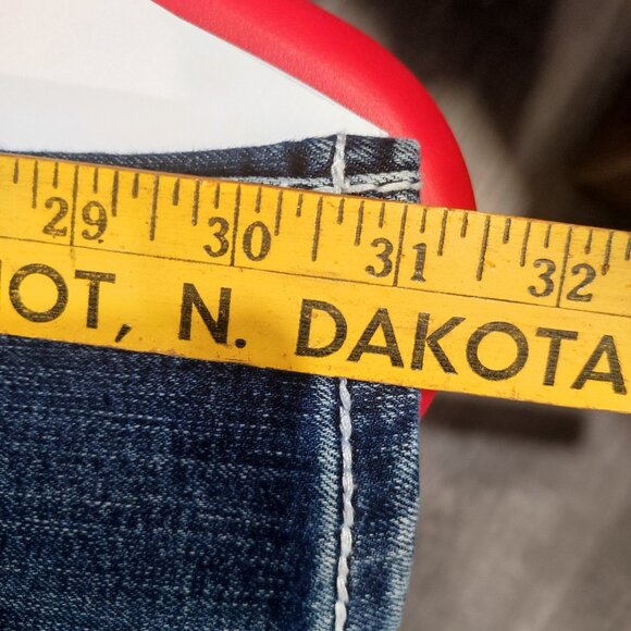 Platinum Plush jeans low rise straight leg darker blue women's size 21 - Picture 14 of 14